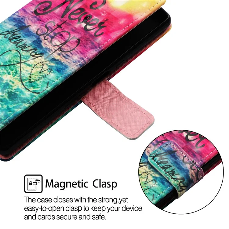 Printing Style Leather Wallet Phone Case for Samsung Galaxy Note 10 Plus / 10 Plus 5G - Never Stop Dreaming