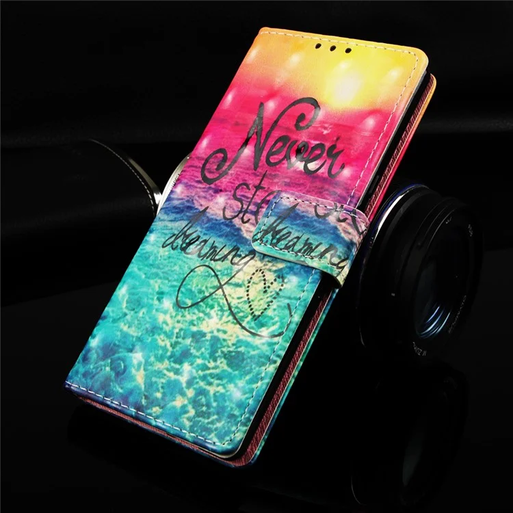 Printing Style Leather Wallet Phone Case for Samsung Galaxy Note 10 Plus / 10 Plus 5G - Never Stop Dreaming
