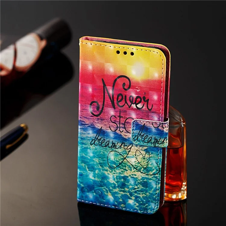 Printing Style Leather Wallet Phone Case for Samsung Galaxy Note 10 Plus / 10 Plus 5G - Never Stop Dreaming