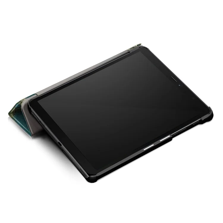 Печать с Рисунком Тройной Стойкой Кожаной Планшеты Для Samsung Galaxy Tab Tab A 8.0 Wi-Fi (2019) T290/ LTE T295 T297 - Зина