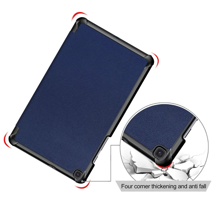 Großer Ausschnitt Dreifach-Ständer Mikrofa-Futter Fallschutz Lederhülle für Samsung Galaxy Galaxy Tab A 8.0 Wi-Fi (2019) T290/ LTE T295 T297 - Blau