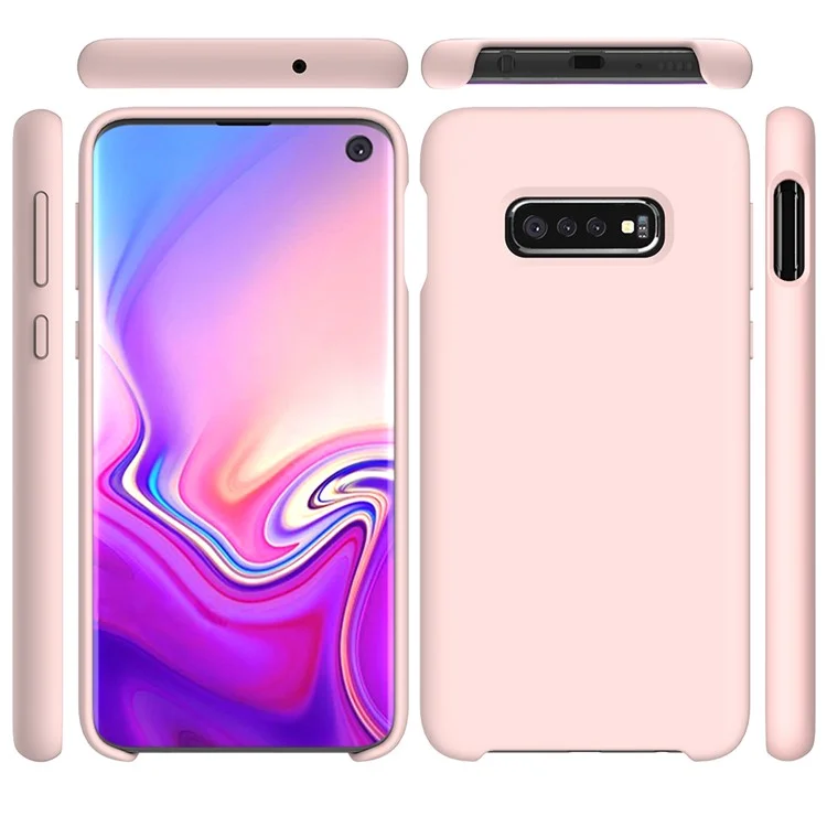 Soft Liquid Silicone Cell Phone Protective Case for Samsung Galaxy S10e - Pink