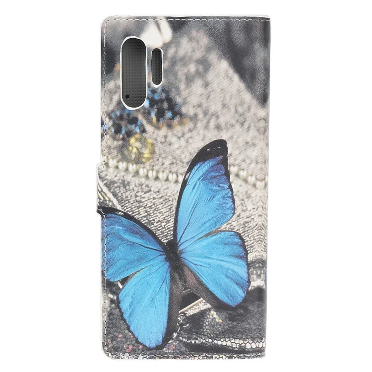 Pattern Printing PU Leather Wallet Stand Phone Cover for Samsung Galaxy Note 10 Plus/10 Plus 5G - Blue Butterflies