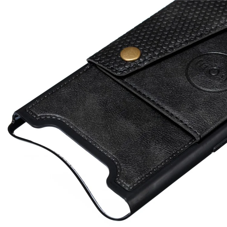 Supporto per schede Kickstand in pelle PU rivestita in TPU Custodia [Lamina magnetica per veicolo integrata] per Samsung Galaxy A80/A90 - Nero