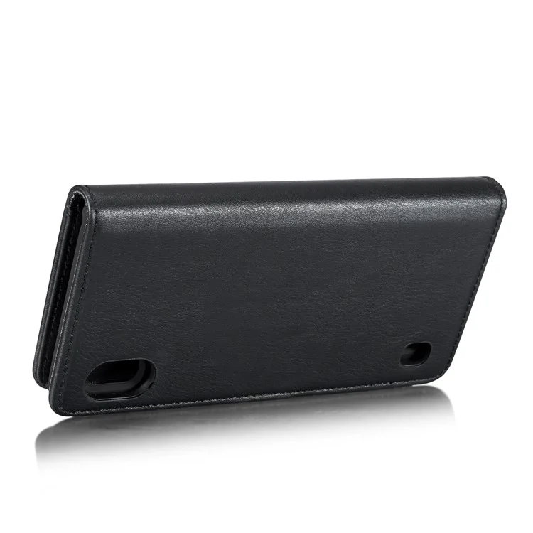 Dg. Cubierta Del Teléfono de Cuero Dividido Ming Con Carcasa de Ranura de Billetera Para Samsung Galaxy A10 - Negro