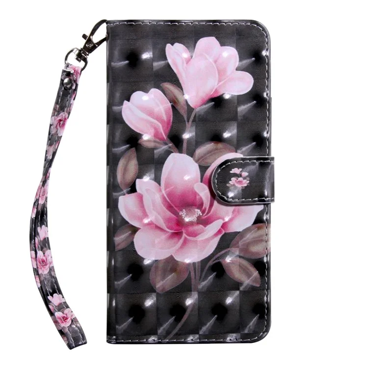 Printing Style Light Spot Decor Leather Wallet Phone Cover for Samsung Galaxy Note 10 Plus/Note 10 Plus 5G - Pink Flower