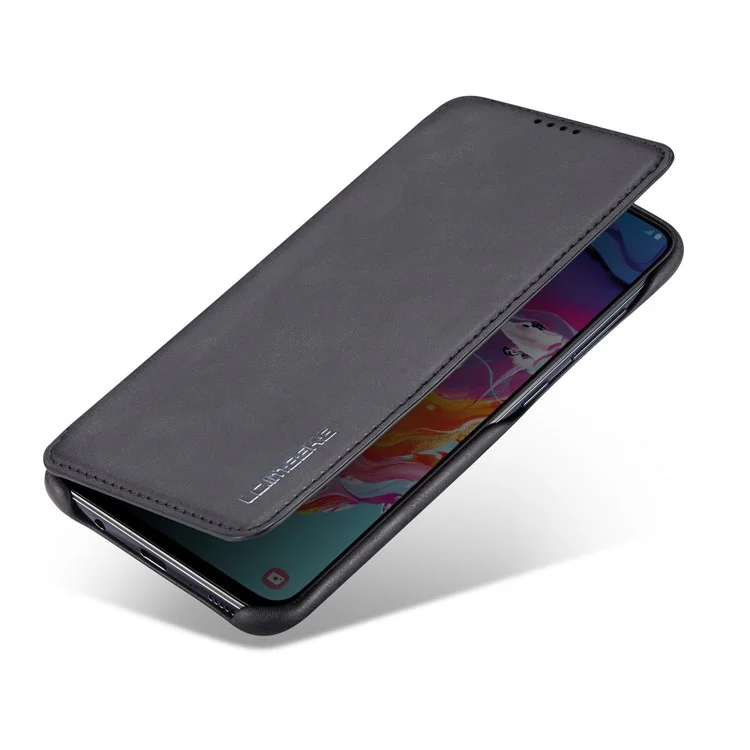 Lc. Basage en Cuir de Style Rétro Imeeke Avec Support de Carte Pour Samsung Galaxy A50 / A50s / A30s - le Noir