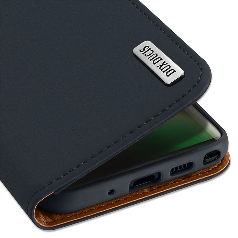 DUX DUCIS Wish Series for Samsung Galaxy Note 10 / Note 10 5G  Genuine Leather Phone Casing - Dark Blue