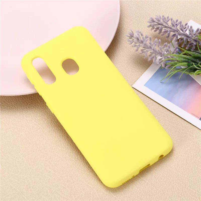 Liquid Silicone Case for Samsung Galaxy A40 - Yellow