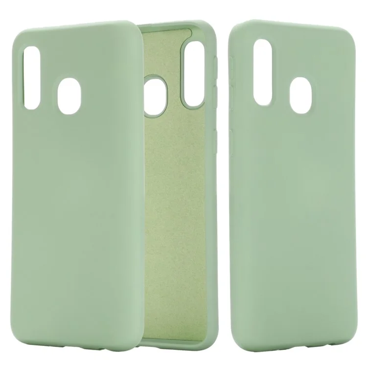 Funda De Silicona Líquida Para Samsung Galaxy A40 - Verde