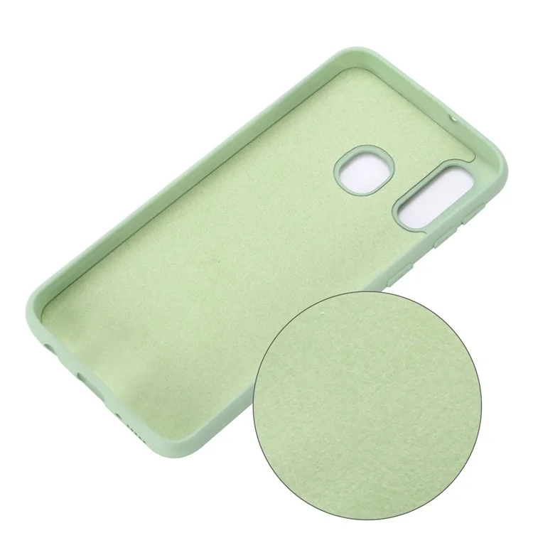 Caso De Silicone Líquido Para Samsung Galaxy A40 - Verde