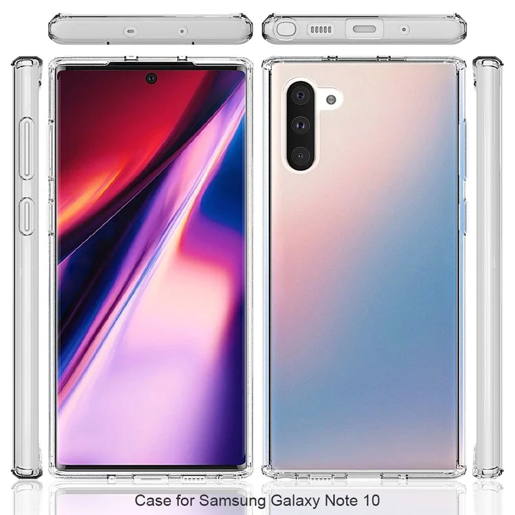 Cascar Acrílico Anti-arañazos Transparente + TPU Espalda Con Células Híbridas Para Samsung Galaxy Note 10 / Nota 10 5g