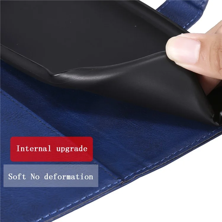 KT Leath Series-2 Wallet Leather Seck Pour Samsung Galaxy A20e - Bleu