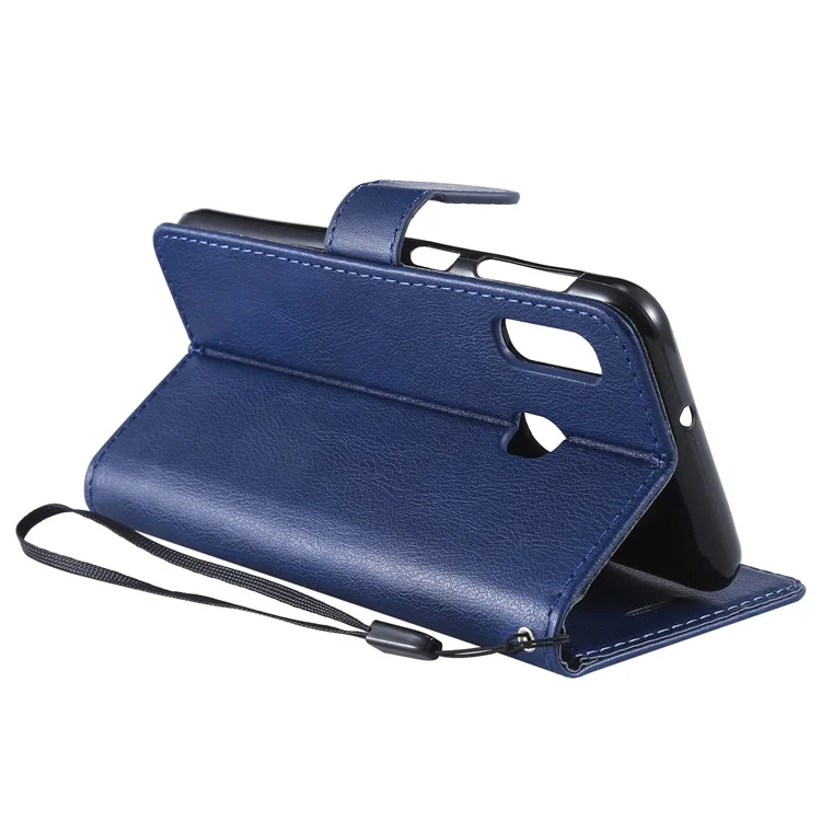 KT Leath Series-2 Wallet Leather Seck Pour Samsung Galaxy A20e - Bleu