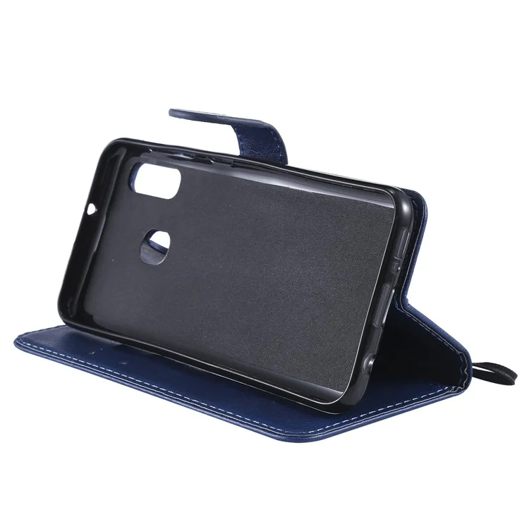 KT Leath Series-2 Wallet Leather Seck Pour Samsung Galaxy A20e - Bleu