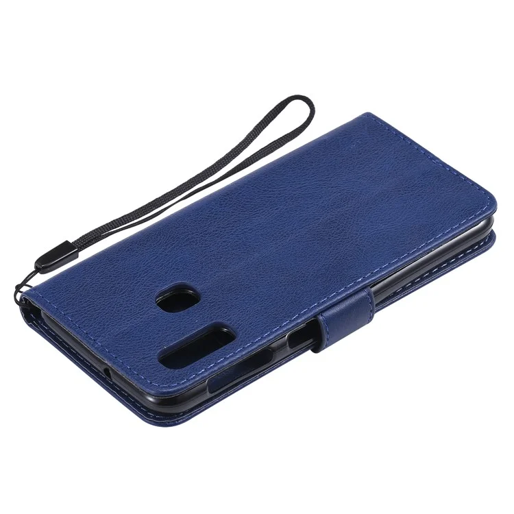 KT Leath Series-2 Wallet Leather Seck Pour Samsung Galaxy A20e - Bleu