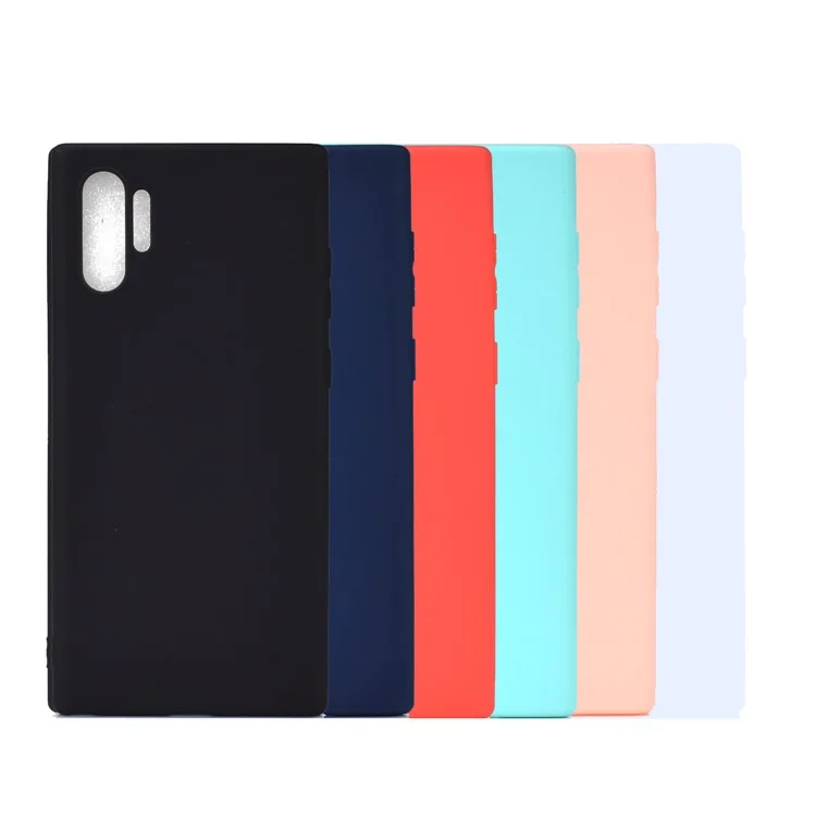 Solid Color Soft Frosted TPU Case for Samsung Galaxy Note 10 Plus/Note 10 Plus 5G - Black