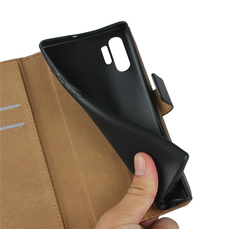 Genuine Leather Phone Case Stand Wallet for Samsung Galaxy Note 10+ / Note 10 Plus / 10 Plus 5G