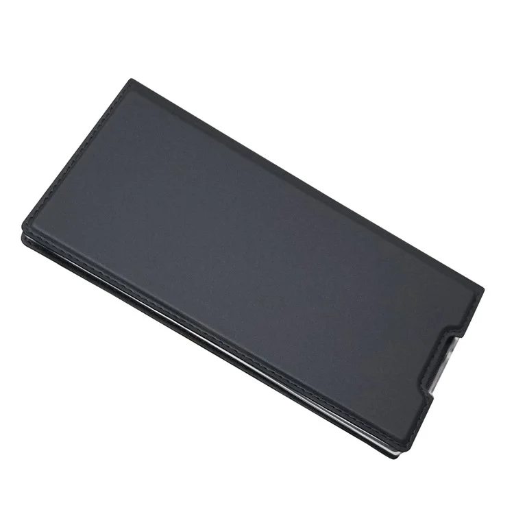 Porta Della Scheda in Pelle di Adsorbimento Magnetico Shell Per Samsung Galaxy Note 10 Plus/Note 10 Plus 5G - Nero