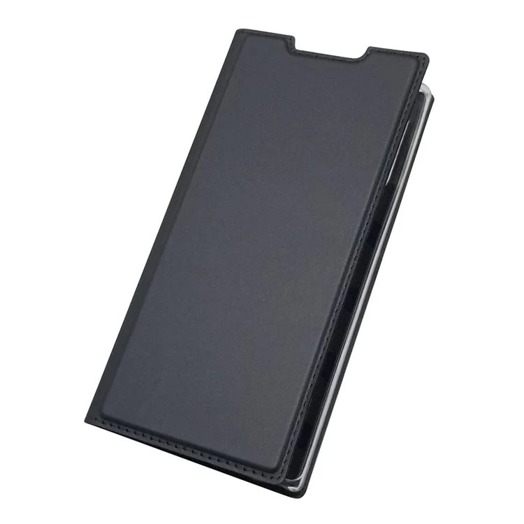 Magnetic Adsorption Leather Card Holder Phone Shell for Samsung Galaxy Note 10 Plus/Note 10 Plus 5G - Black