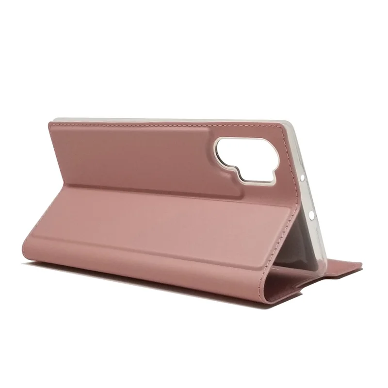Magnetic Adsorption Leather Card Holder Phone Shell for Samsung Galaxy Note 10 Plus/Note 10 Plus 5G - Rose Gold
