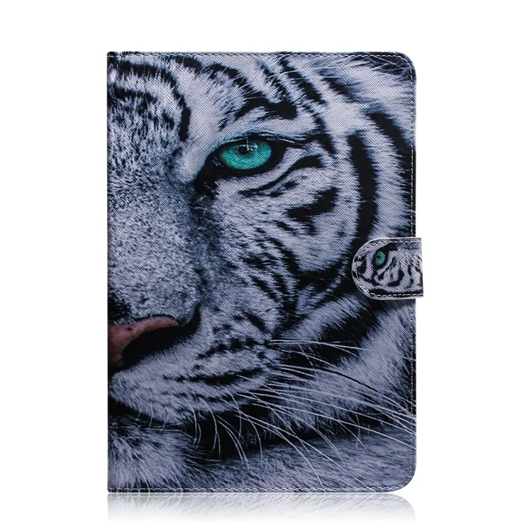 Impression de motifs en cuir PU + étui portefeuille stand TPU pour Samsung Galaxy Tab A 8.0 Wi-Fi (2019) T290/ LTE T295 - Tigre