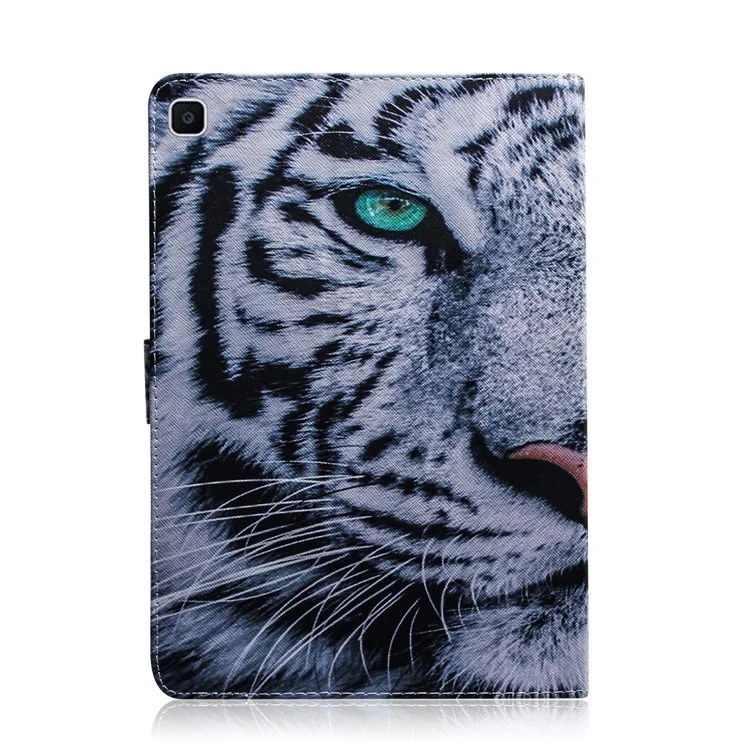 Impression de motifs en cuir PU + étui portefeuille stand TPU pour Samsung Galaxy Tab A 8.0 Wi-Fi (2019) T290/ LTE T295 - Tigre