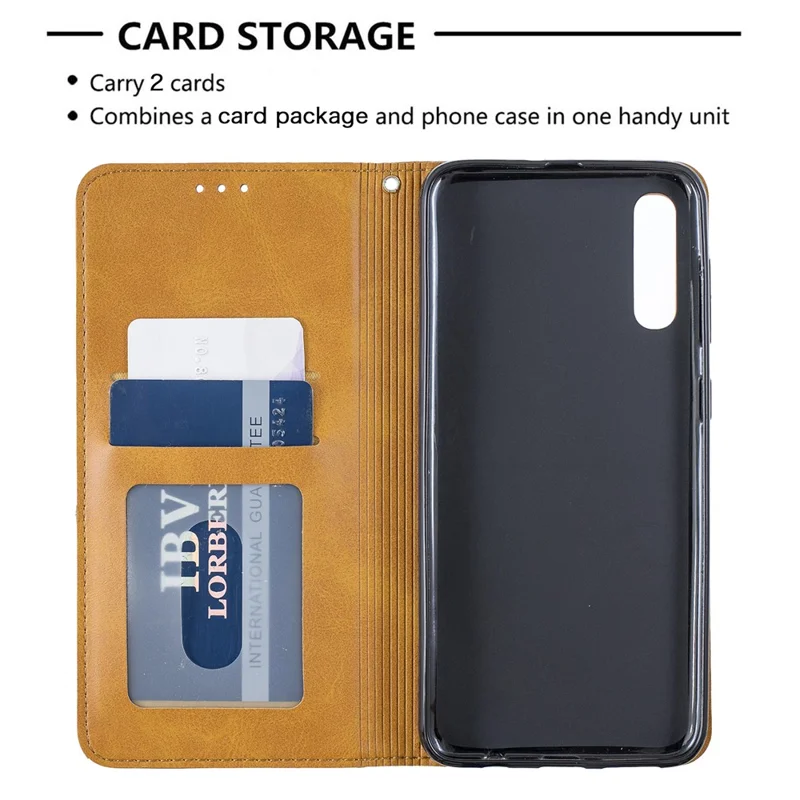 Geometric Pattern Leather Phone Case with Stand for Samsung Galaxy A50 / A50s / A30s - Yellow