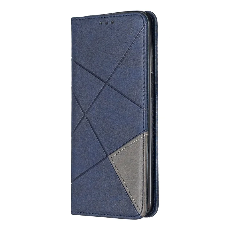Geometric Pattern Leather Phone Case with Stand for Samsung Galaxy A50 / A50s / A30s - Blue