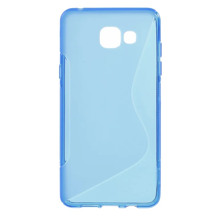 S Shape Soft Phone Cover for Samsung Galaxy A7 SM-A710F (2016) - Blue