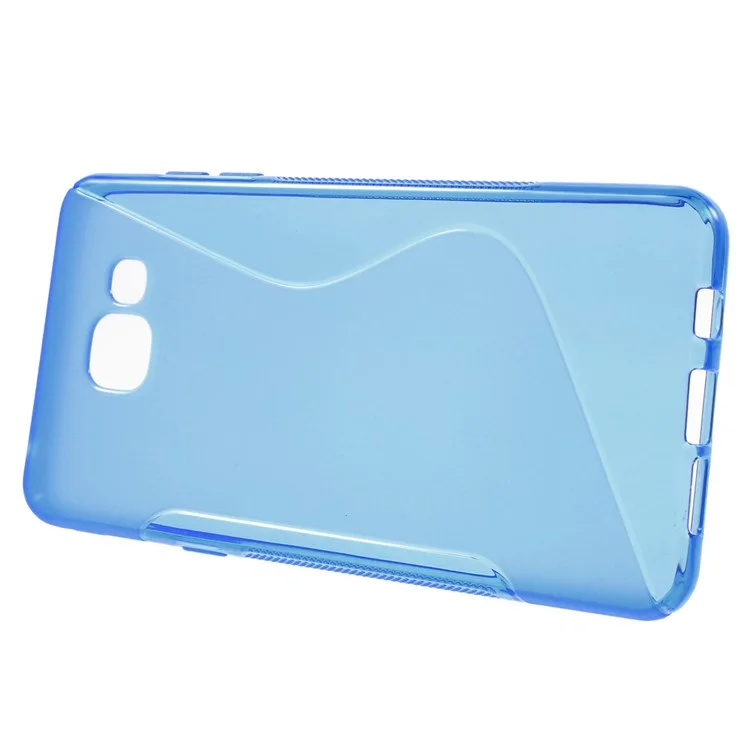 S Shape Soft Phone Cover for Samsung Galaxy A7 SM-A710F (2016) - Blue