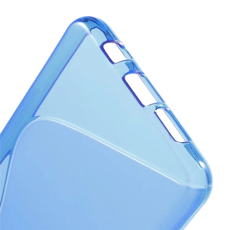 S Shape Soft Phone Cover for Samsung Galaxy A7 SM-A710F (2016) - Blue