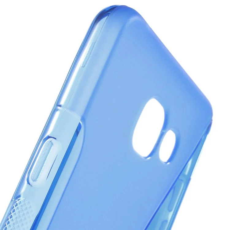 S Shape Soft Phone Cover for Samsung Galaxy A7 SM-A710F (2016) - Blue