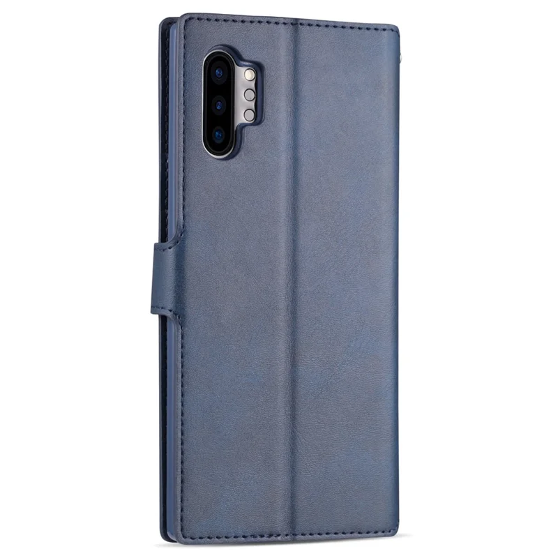 AZNS Leather Wallet Phone Shell for Samsung Galaxy Note 10 Plus / Note 10 Plus 5G - Blue
