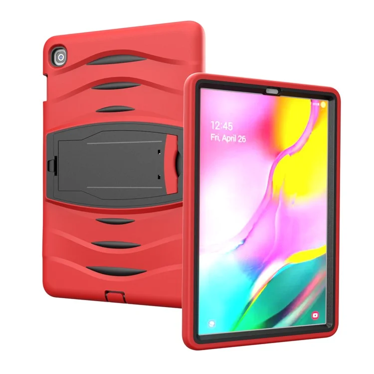 Shockproof PC + Silicone Tablet Hybrid Case with Kickstand and Pen Slot for Samsung Galaxy Tab S5e SM-T720 - Red