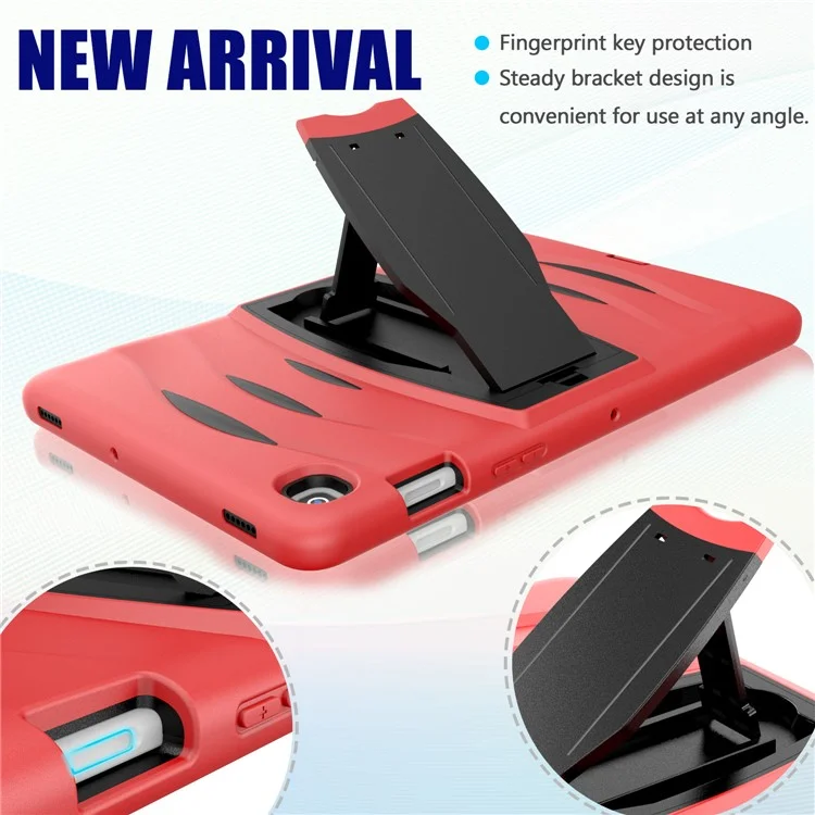 Shockproof PC + Silicone Tablet Hybrid Case with Kickstand and Pen Slot for Samsung Galaxy Tab S5e SM-T720 - Red