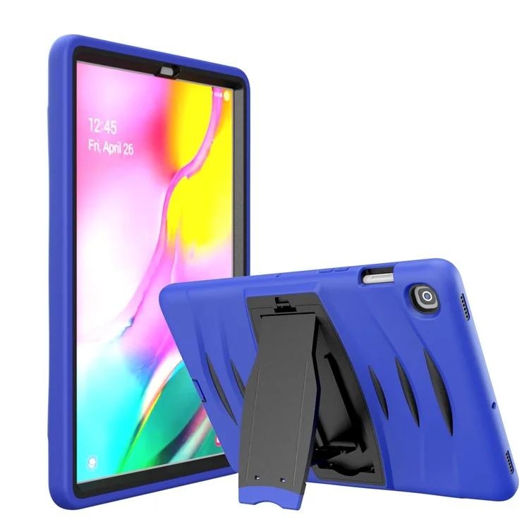 Shockproof PC + Silicone Tablet Hybrid Case with Kickstand and Pen Slot for Samsung Galaxy Tab S5e SM-T720 - Blue