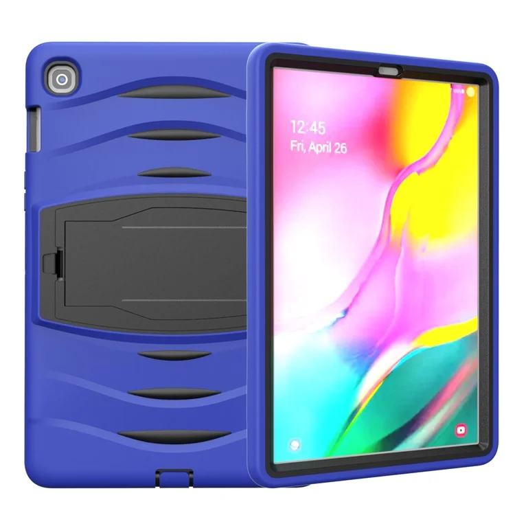 Shockproof PC + Silicone Tablet Hybrid Case with Kickstand and Pen Slot for Samsung Galaxy Tab S5e SM-T720 - Blue