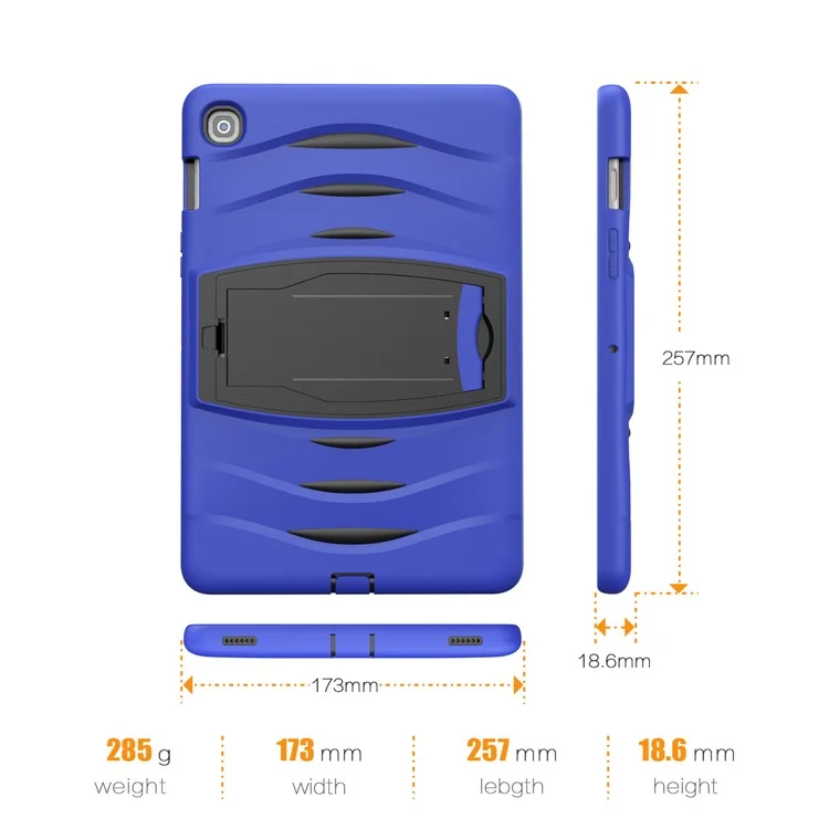 Shockproof PC + Silicone Tablet Hybrid Case with Kickstand and Pen Slot for Samsung Galaxy Tab S5e SM-T720 - Blue