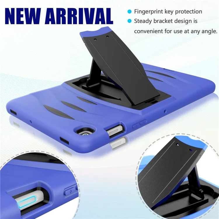 Shockproof PC + Silicone Tablet Hybrid Case with Kickstand and Pen Slot for Samsung Galaxy Tab S5e SM-T720 - Blue