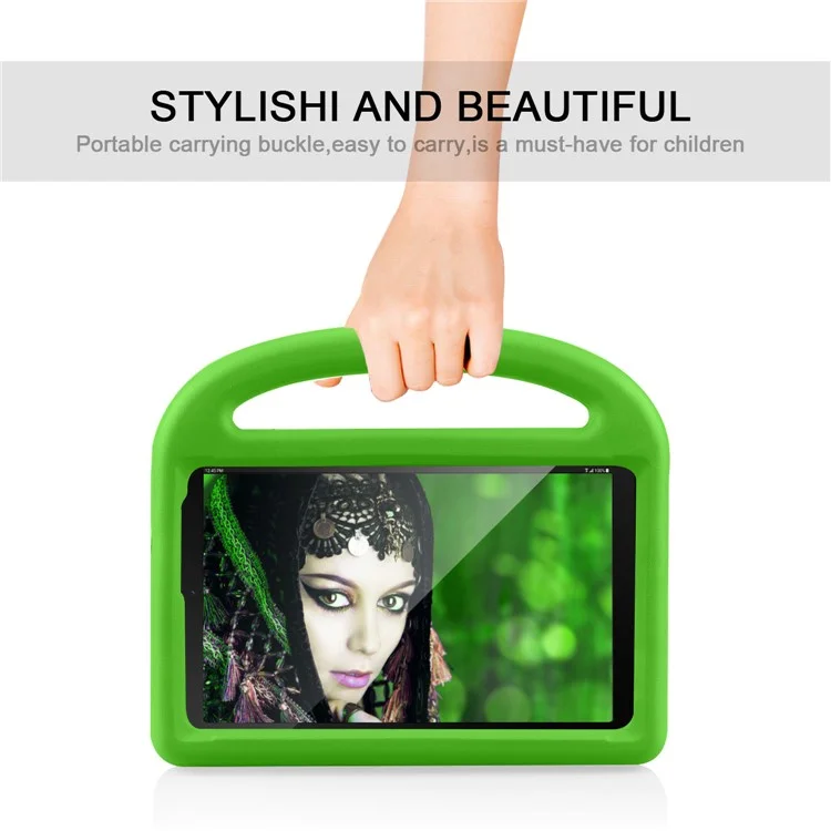 For Samsung Galaxy Tab A 8.0 (2019) with S Pen P200 P205 Sparrow Style Shockproof EVA Cover Shell with Kickstand - Green