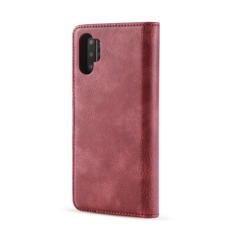 DG.MING Phone Case für Samsung Galaxy Note 10 Plus / Note 10 Plus 5G Abnehmbare 2-in-1 Wallet Split Leder + PC Rückabdeckung - Rot
