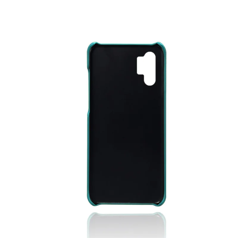KSQ Dubbele Kaartslots PU Leer Gecoate Harde Kunststof Hoesje voor Samsung Galaxy Note 10 Plus / Note 10 Plus 5G - Groen
