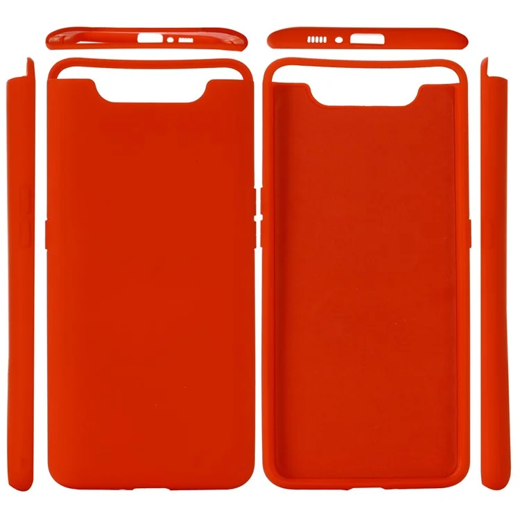 Copertura Del Telefono Cellulare Del Silicone Liquido Per Samsung Galaxy A90 / A80 - Rosso