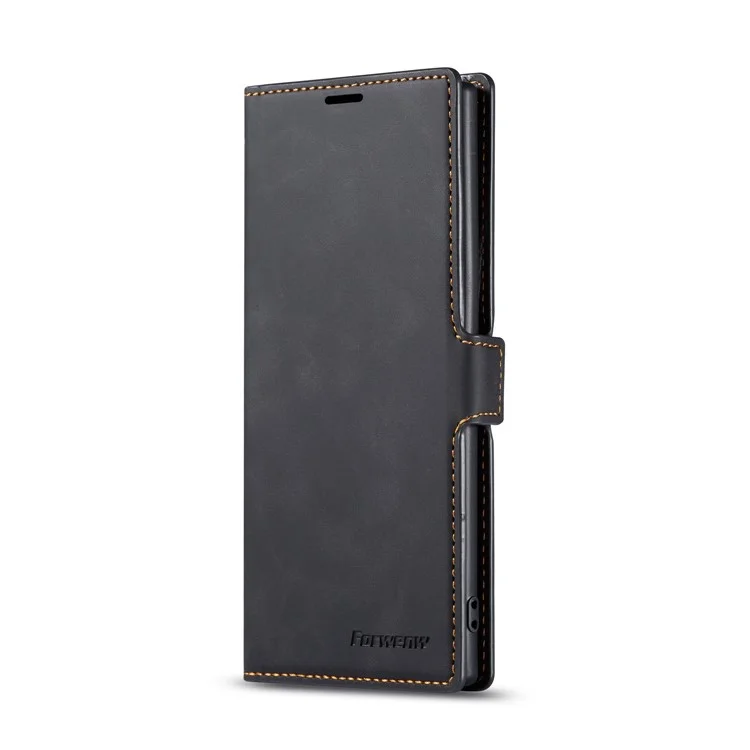 Forwenw Fantasy-Serie Seidig Touch Leder Brieftasche Telefon Fall Für Samsung Galaxy Note 10 / Anmerkung 10 5g - Schwarz