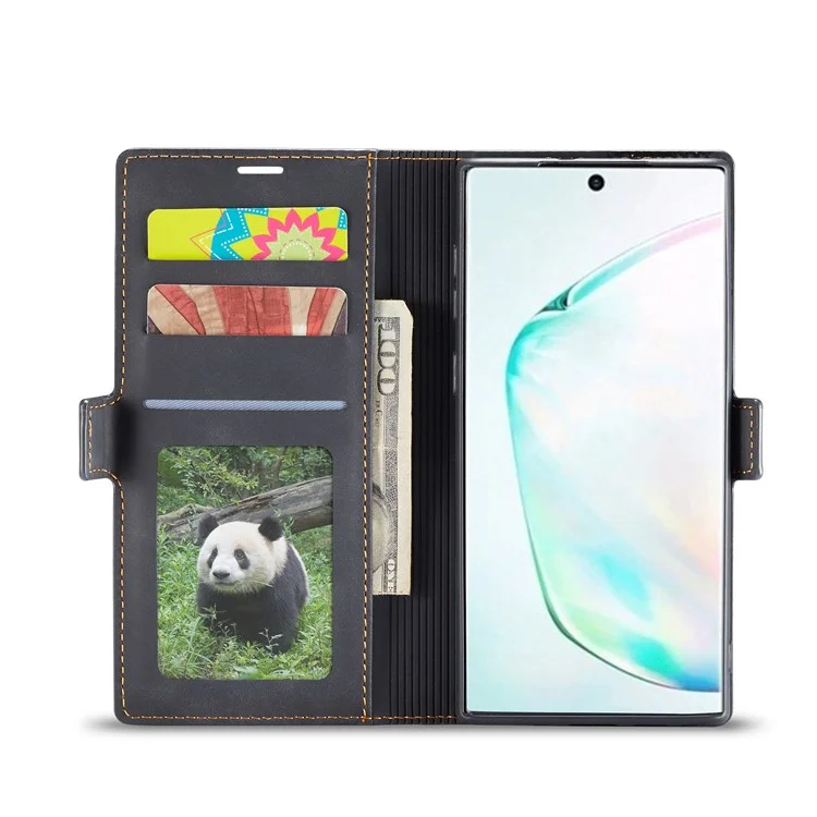 Forwenw Fantasy-Serie Seidig Touch Leder Brieftasche Telefon Fall Für Samsung Galaxy Note 10 / Anmerkung 10 5g - Schwarz