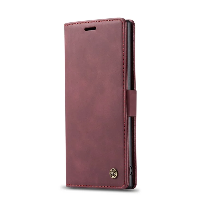 CASEME 013 Series Auto-absorbed Flip Leather Wallet Shell for Samsung Galaxy Note 10 Plus/10 Plus 5G - Red