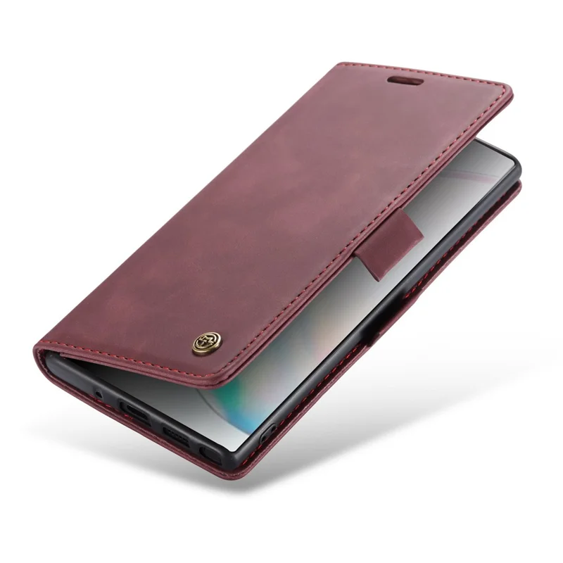 CASEME 013 Series Auto-absorbed Flip Leather Wallet Shell for Samsung Galaxy Note 10 Plus/10 Plus 5G - Red