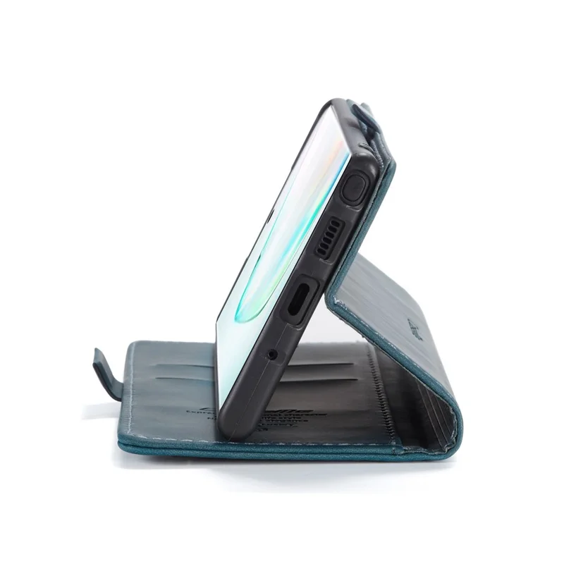 CASEME 013 Series Auto-absorbed Flip Leather Wallet Shell for Samsung Galaxy Note 10 Plus/10 Plus 5G - Green