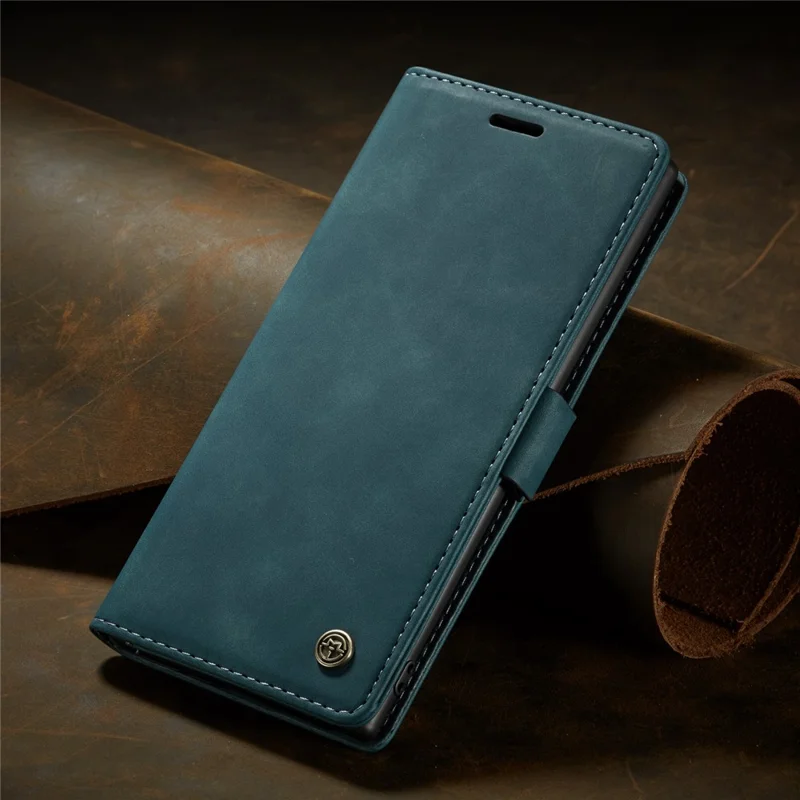 CASEME 013 Series Auto-absorbed Flip Leather Wallet Shell for Samsung Galaxy Note 10 Plus/10 Plus 5G - Green